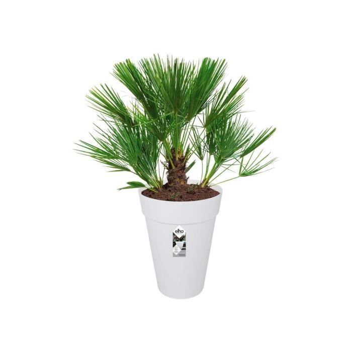 ELHO Loft Urban Pot de fleurs rond Haut 42 - Blanc - Ø 42 x H 56 cm - extérieur - 100% recyclé - Paloma Tech