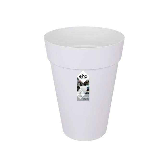 ELHO Loft Urban Pot de fleurs rond Haut 42 - Blanc - Ø 42 x H 56 cm - extérieur - 100% recyclé - Paloma Tech