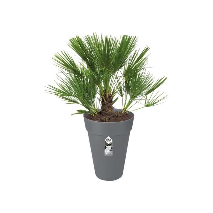 ELHO Loft Urban Pot de fleurs rond Haut 42 - Noir - Ø 42 x H 56 cm - extérieur - 100% recyclé - Paloma Tech