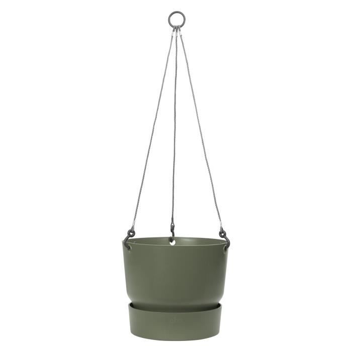 ELHO Pot de fleurs a suspendre Greenville 24 - Extérieur - Ø 23,9 x H 20,3 cm - Vert feuille - Paloma Tech