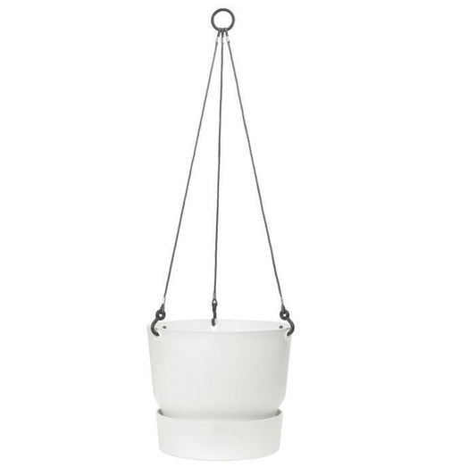 ELHO Pot de fleurs a suspendre Greenville 24 - Extérieur - Ø 23,9 x H 20,3 cm - Blanc - Paloma Tech