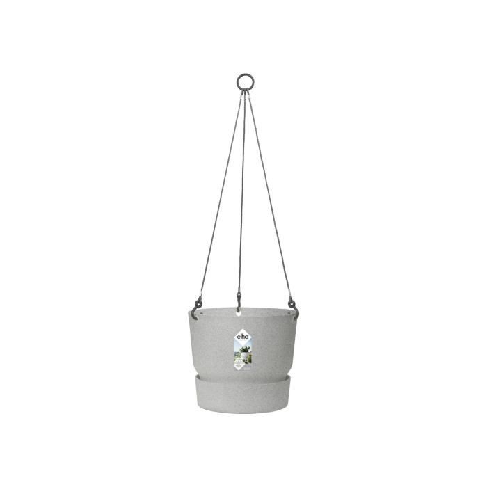 ELHO Pot de fleurs a suspendre Greenville 24 - Extérieur - Ø 23,9 x H 20,3 cm - Gris béton vivant - Paloma Tech