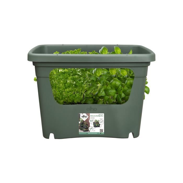 ELHO - Pot de fleurs -  Green Basics Stack & Grow Large - Leaf Green - Extérieur - L 35.1 x W 50.9 x H 35.7 cm - Paloma Tech