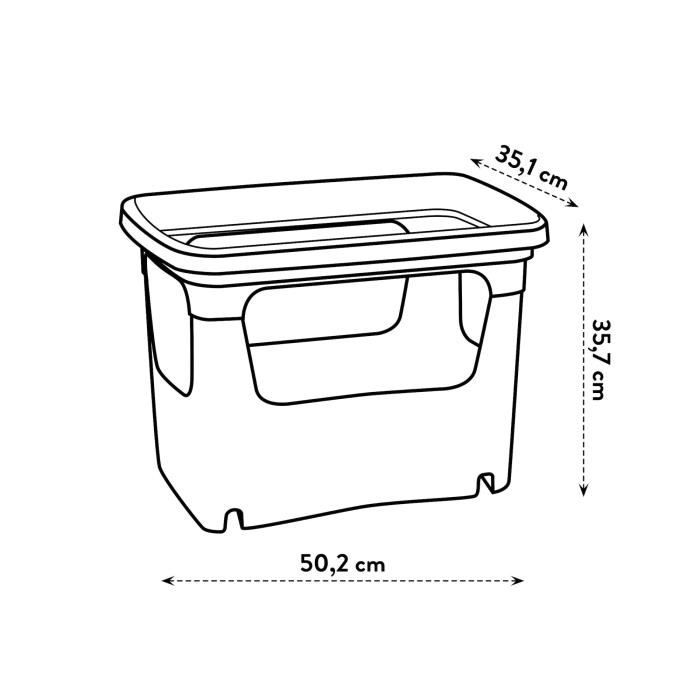 ELHO - Pot de fleurs -  Green Basics Stack & Grow Large - Leaf Green - Extérieur - L 35.1 x W 50.9 x H 35.7 cm - Paloma Tech