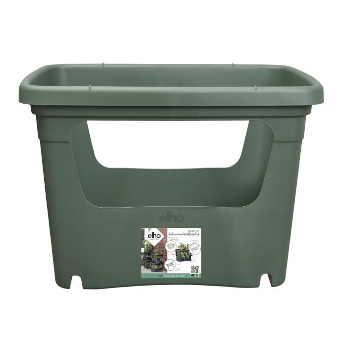 ELHO - Pot de fleurs -  Green Basics Stack & Grow Large - Leaf Green - Extérieur - L 35.1 x W 50.9 x H 35.7 cm - Paloma Tech