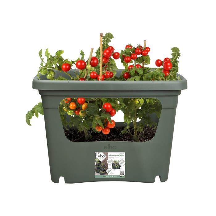 ELHO - Pot de fleurs -  Green Basics Stack & Grow Large - Leaf Green - Extérieur - L 35.1 x W 50.9 x H 35.7 cm - Paloma Tech