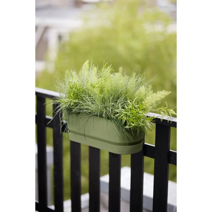 ELHO - Pot de fleurs  -  Greenville Easy Balcony 52 - Leaf Green - Balcon - L 21.2 x W 52 x H 19.4 cm - Paloma Tech