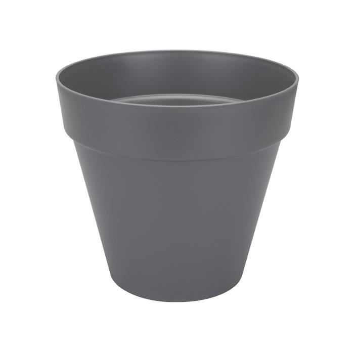 ELHO Pot de fleurs rond avec roues Loft Urban - Ø 40 cm - Gris anthracite - Paloma Tech