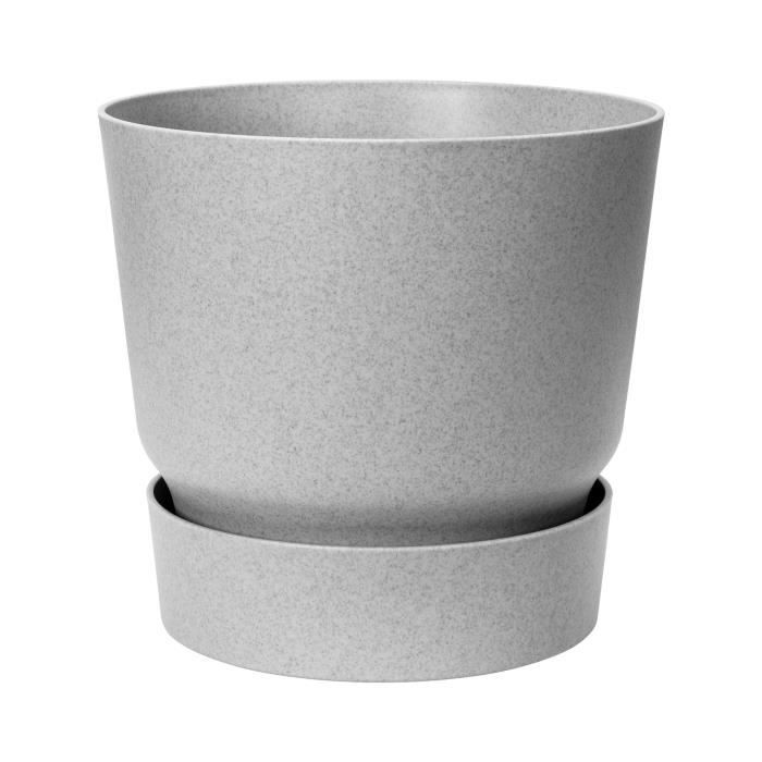 ELHO Pot de fleurs rond Greenville 25 - Extérieur - Ø 24,48 x H 23,31 cm - Gris béton vivant - Paloma Tech