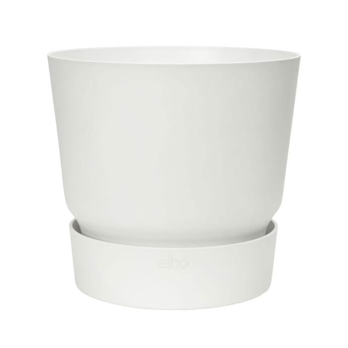 ELHO Pot de fleurs rond Greenville 40 - Extérieur - Ø 39 x H 36,8 cm - Blanc - Paloma Tech