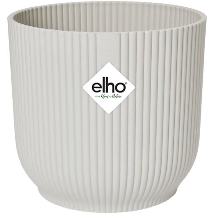 Elho Pot de fleurs Rond VIBES - Plastique - Ø25xH 23.0 cm - Blanc/Blanc soie - Paloma Tech