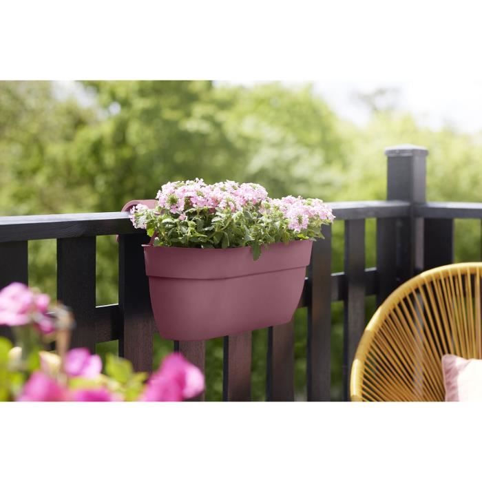 ELHO - Pot de fleurs -  Vibia Campana Easy Hanger Large - Rose Poussiere - Balcon extérieur - L 24.1 x W 46 x H 26.5 cm - Paloma Tech