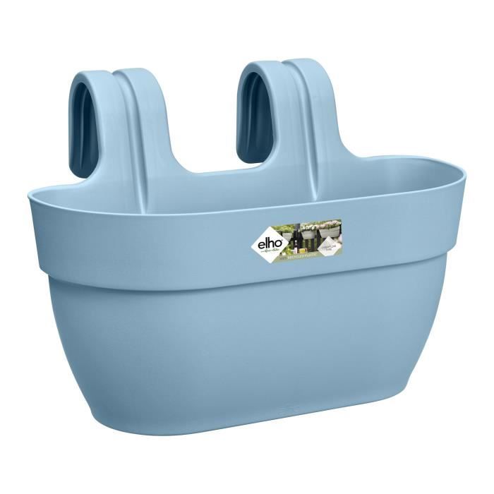 ELHO - Pot de fleurs -  Vibia Campana Easy Hanger Medium - Bleu Vintage - Balcon extérieur - L 24.1 x W 36 x H 26.5 cm - Paloma Tech