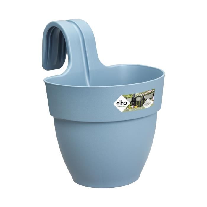 ELHO - Pot de fleurs -  Vibia Campana Easy Hanger Small - Bleu Vintage - Balcon extérieur - L 24.1 x W 20.5 x H 26.5 cm - Paloma Tech