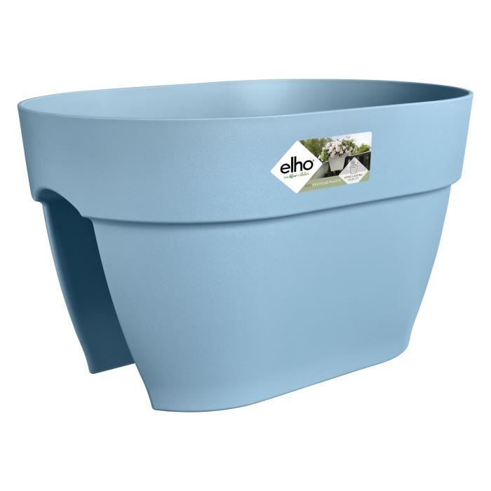 ELHO - Pot de fleurs -  Vibia Campana Flower Bridge 40 - Bleu Vintage - Balcon extérieur - L 26 x W 39 x H 22 cm - Paloma Tech