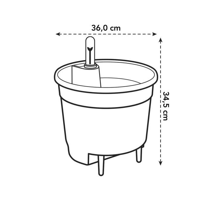 Elho Self-watering Insert Pot a fleurs 36 - Noir - Ø 36 x H 35 cm - intérieuraccessoires - 100% recyclé - Paloma Tech