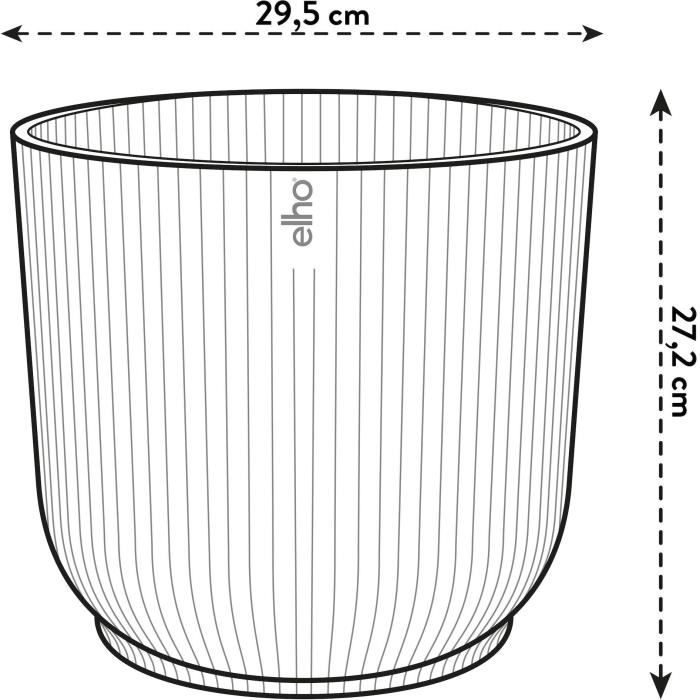 ELHO Vibes Fold Pot de fleurs rond 30 - Blanc - Ø 30 x H 27 cm - intérieur - 100% recyclé - Paloma Tech