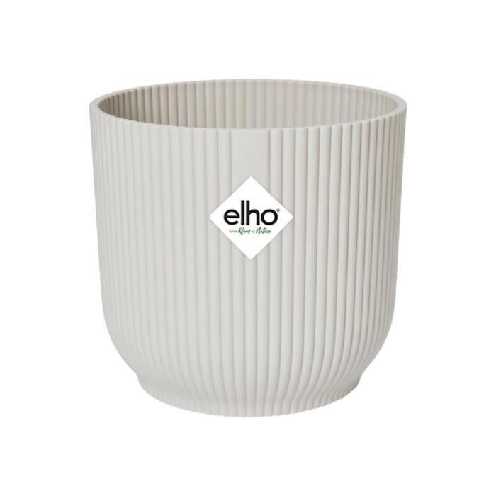 ELHO Vibes Fold Pot de fleurs rond Roues 35 - Blanc - Ø 35 x H 32 cm - intérieur - 100% recyclé - Paloma Tech