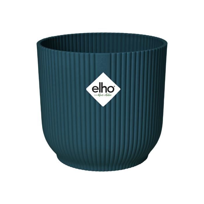 ELHO Vibes Fold Pot de fleurs rond Roues 35 - Bleu - Ø 35 x H 32 cm - intérieur - 100% recyclé - Paloma Tech