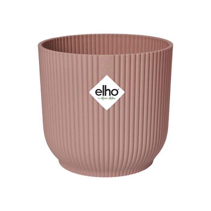 ELHO Vibes Fold Pot de fleurs rond Roues 35 - Rose - Ø 35 x H 32 cm - intérieur - 100% recyclé - Paloma Tech