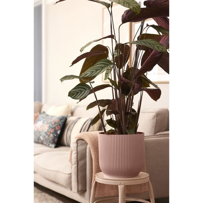 ELHO Vibes Fold Pot de fleurs rond Roues 35 - Rose - Ø 35 x H 32 cm - intérieur - 100% recyclé - Paloma Tech