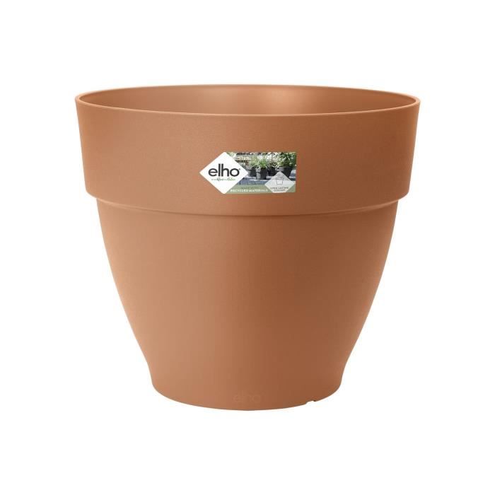 Elho Vibia Campana Bac a fleurs Rond 55 - Marron - Ø 55 x H 47 cm - extérieur - 100% recyclé - Paloma Tech