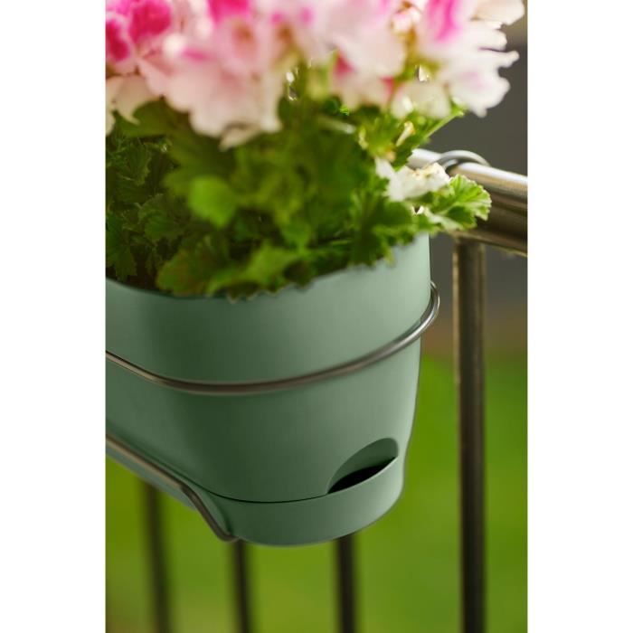 Elho Vibia Campana Balconniere Allin1 50 - Vert - L 50 x B 26 x H 17 cm - Balcon - 100% recyclé