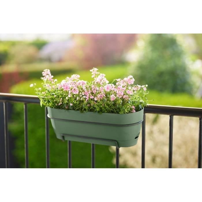 Elho Vibia Campana Balconniere Allin1 70 - Vert - L 70 x B 26 x H 17 cm - Balcon - 100% recyclé