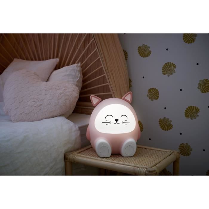 Enceinte lumineuse & veilleuse - BIGBEN - Chat - Bluetooth 5.0 15W Veilleuse réglable Minuterie Batterie USB-C