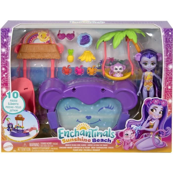 Enchantimals-Piscine singe-Coffret poupée et accessoires HTW73