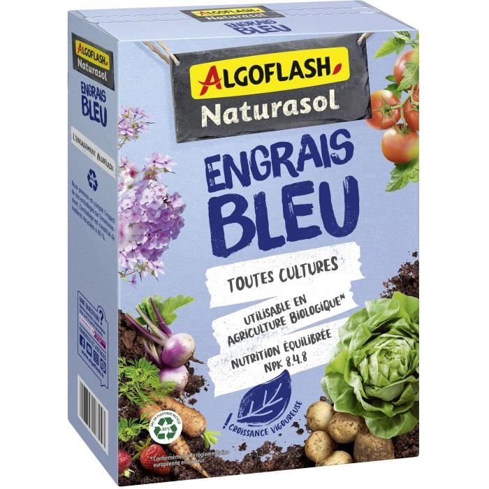 Engrais Bleu - Algoflash Naturasol - 100% Naturel - 1,5 kg - Paloma Tech