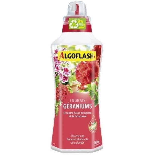 Engrais Géraniums et Toutes Fleurs de Balcon - ALGOFLASH NATURASOL - 750 mL - Paloma Tech