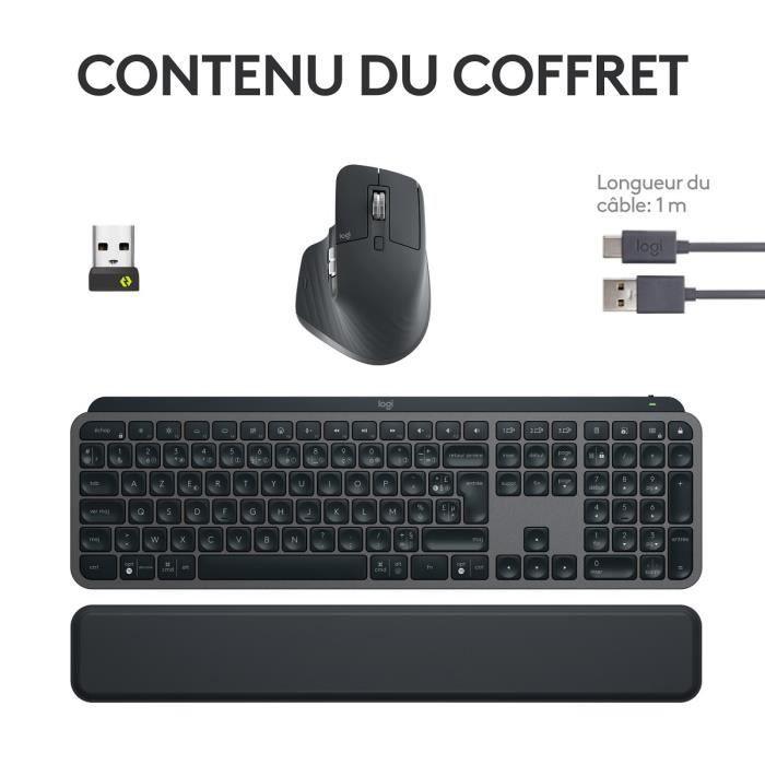 Ensemble clavier et souris Logitech MX Keys S Combo - Clavier et Souris Sans Fil Performants avec Repose Poignet - Paloma Tech