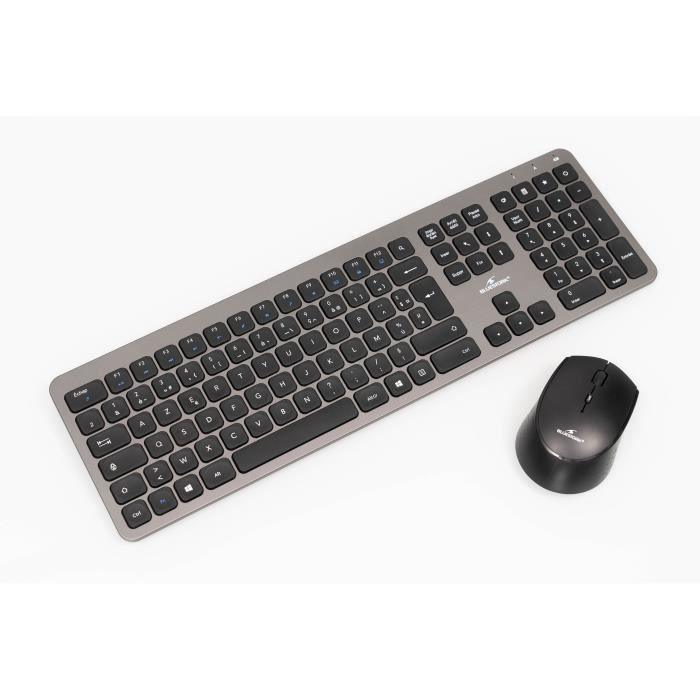 Ensemble clavier et souris - BLUESTORK - Pack Easy Slim - Sans fil - Gris métal - Paloma Tech