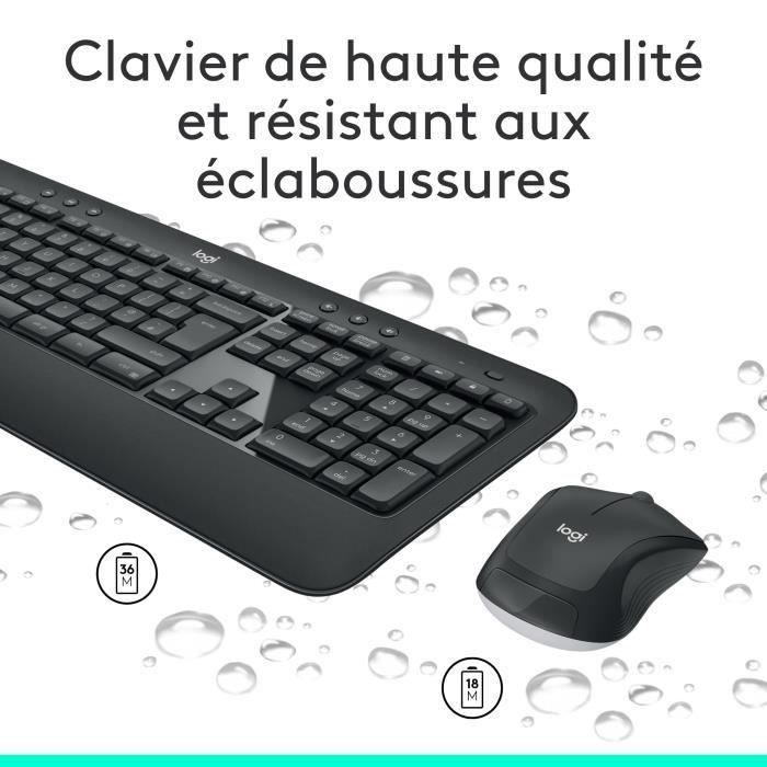 Ensemble Clavier Souris - Sans fil - Logitech - MK540 - AZERTY - Paloma Tech