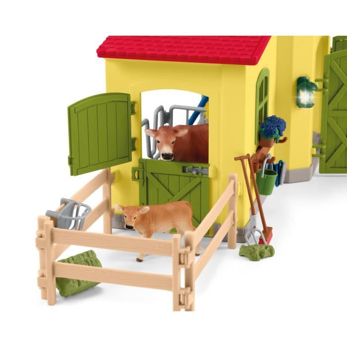 Ensemble de Figurines Animaux de la Ferme avec Accessoires - Coffret Ferme éducative de 92 Pieces avec Vache Cheval