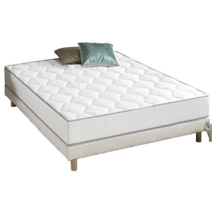 Ensemble Matelas ressorts + Sommier tapissier 160 x 200 - Confort équilibré - Epaisseur 23 cm - DEKO DREAM Hyvyys