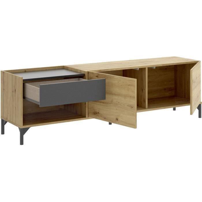 Ensemble salon Meuble TV 164 cm + Table basse relevable + buffet 155 cm - Mélaminé - Paloma Tech