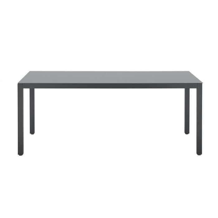 Ensemble table de jardin 6 personnes : Table + 6 chaises - Structure en aluminium - L180 x P 90 x H 72 cm - Gris anthracite - Paloma Tech