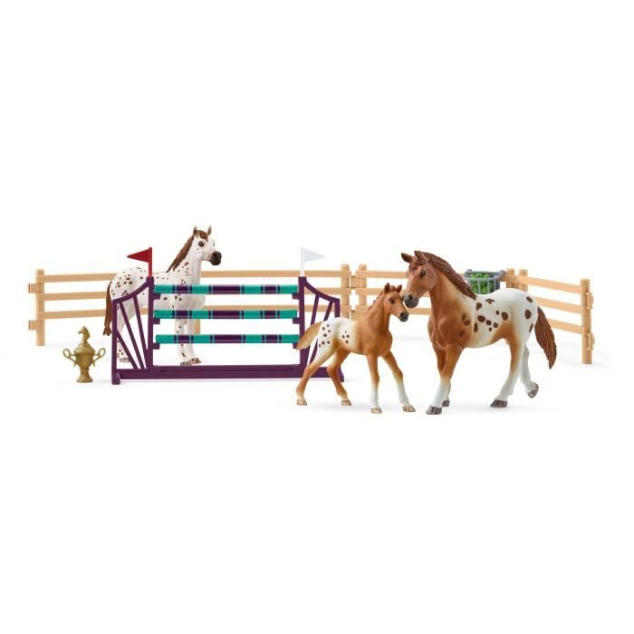 Entraînement au concours du Horse Club coffret schleich avec 17 éléments inclus dont 3 chevaux schleich coffret