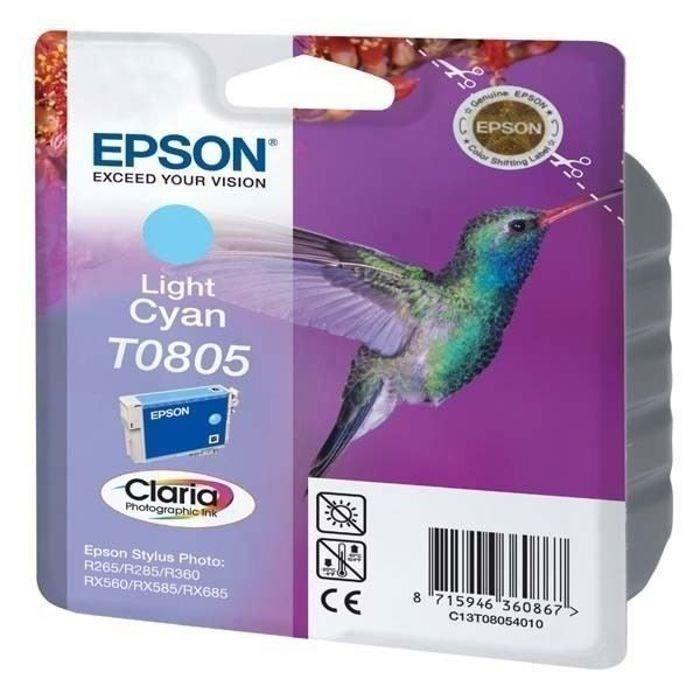 EPSON Cartouche d'encre T0805 Cyan clair - Colibri (C13T08054011) - Paloma Tech