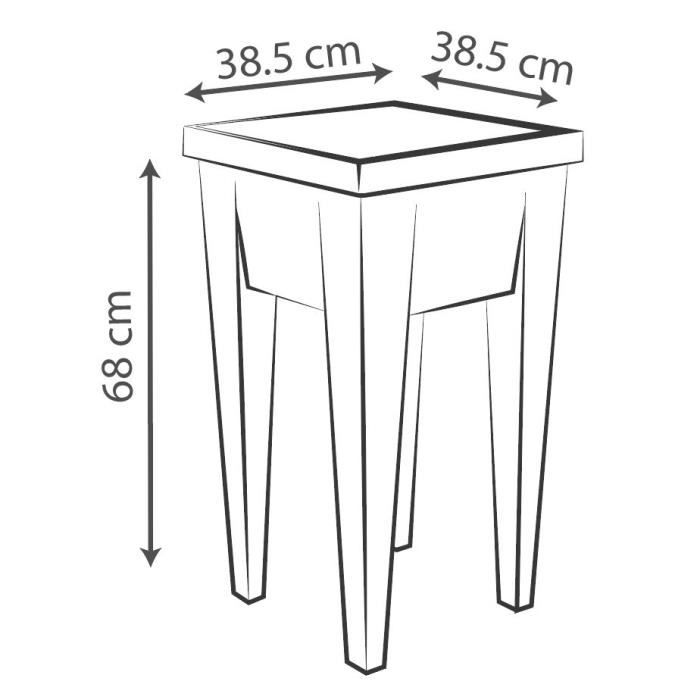 Espace Potager Veg&Table URBAN Taupe - L38,5 x P38,5 x H68 cm - 4 bouchons d'évacuation - EDA - Paloma Tech