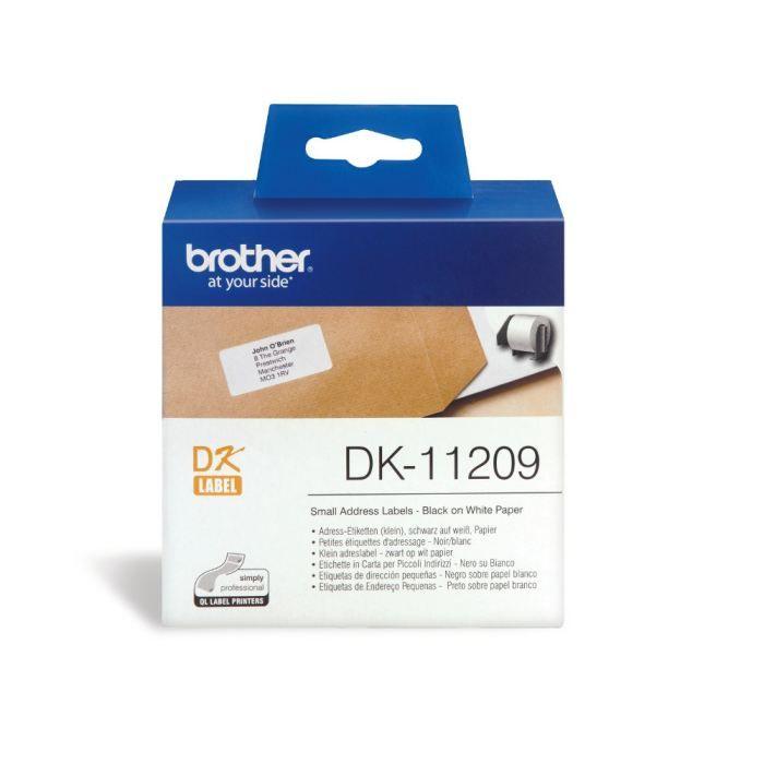 Etiquettes adresses BROTHER P-TOUCH DK-11209 - 29x62mm - 800 étiquettes - Paloma Tech