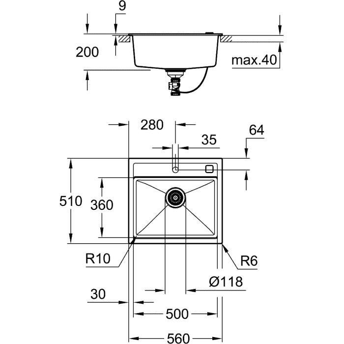 Evier composite - GROHE - K700