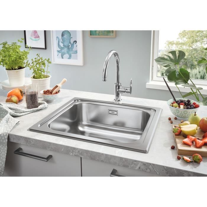 Evier de cuisine - Acier inoxydable - A encastrer par le dessus - GROHE K200 - 31719SD0