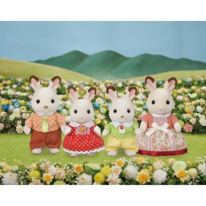 Famille Lapin Chocolat - SYLVANIAN FAMILIES - 5655 - Articulée et Habillée - A partir de 3 ans