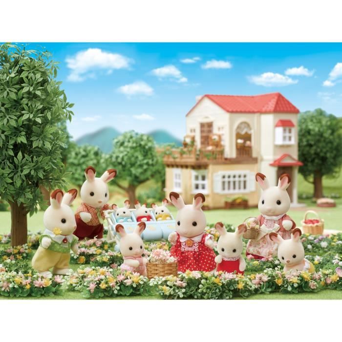 Famille Lapin Chocolat - SYLVANIAN FAMILIES - 5655 - Articulée et Habillée - A partir de 3 ans