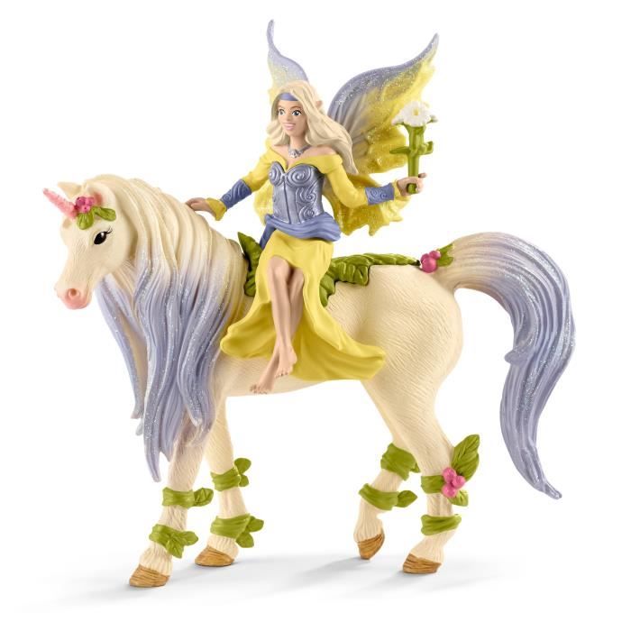 Fée Sera avec Figurine Licorne aux fleurs - Fée Sirene Magique et Fantastique et Jouet Licorne - Coffret de Jouets