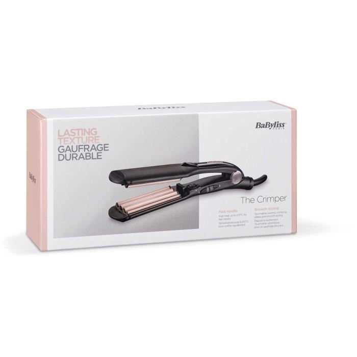 Fer a gaufrer - BABYLISS 2165CE - Plaques larges de 35 mm - 10 températures - Embouts thermorésistants