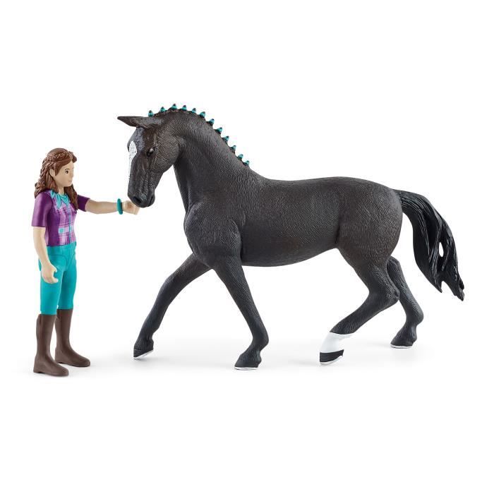 Figurine Cavaliere Lisa et Storm coffret schleich avec 10 éléments inclus dont 1 cheval schleich hanovrien